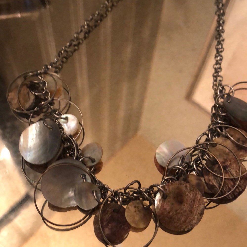 Shells and silver loop necklace